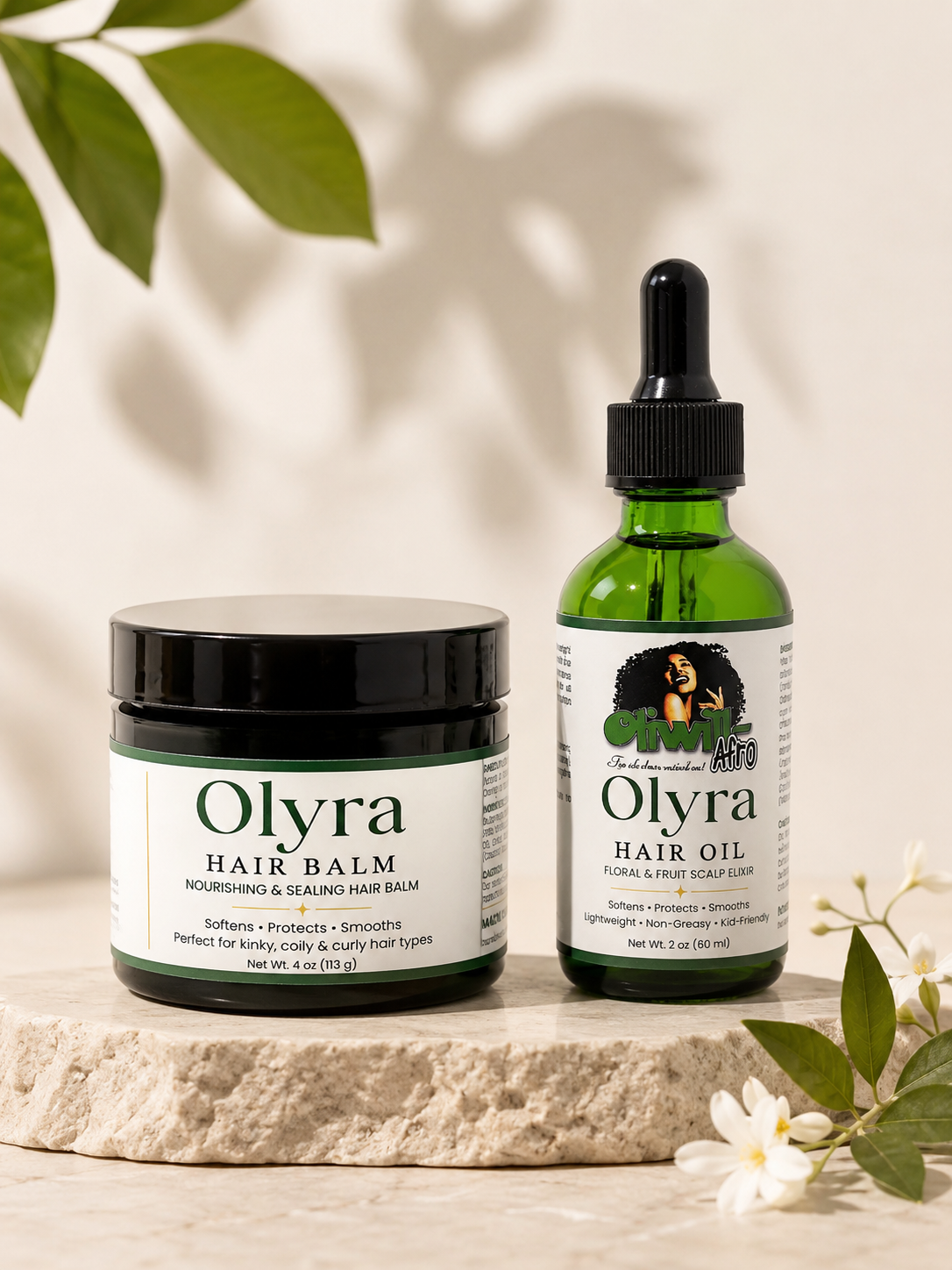 Duo OLYRA Hair Oil and Balm by OLIWILLAFRO